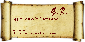 Gyuricskó Roland névjegykártya